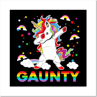 Gay Aunt Magical Dabbing Unicorn LGBT Gay Lesbian Posters and Art